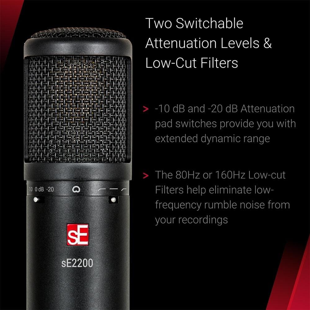 se electronics condenser microphones se electronics se2200 large diaphragm condenser microphone