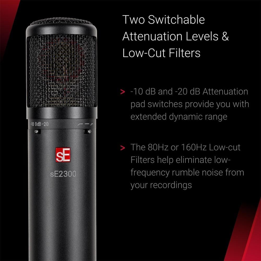 se electronics condenser microphones se electronics se2300 studio condenser microphone with switchable polar patterns and isolation pack