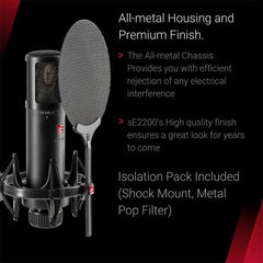 sE Electronics Condenser Microphones sE Electronics sE2300 Studio Condenser Microphone with Switchable Polar Patterns and Isolation Pack