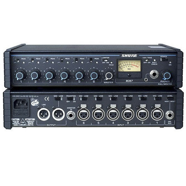 shure analog mixers shure m367e microphone mixer