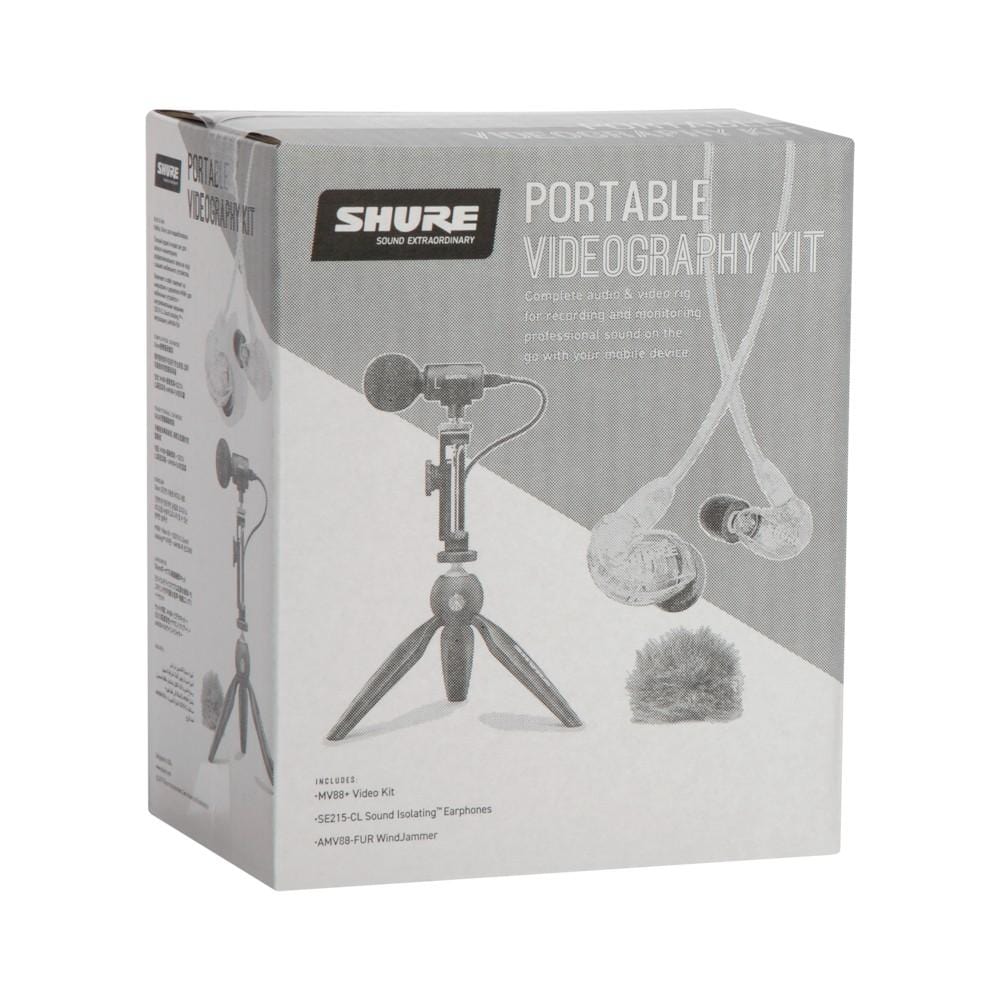 shure condenser microphones shure mv88+ se215 cl portable videography kit- black