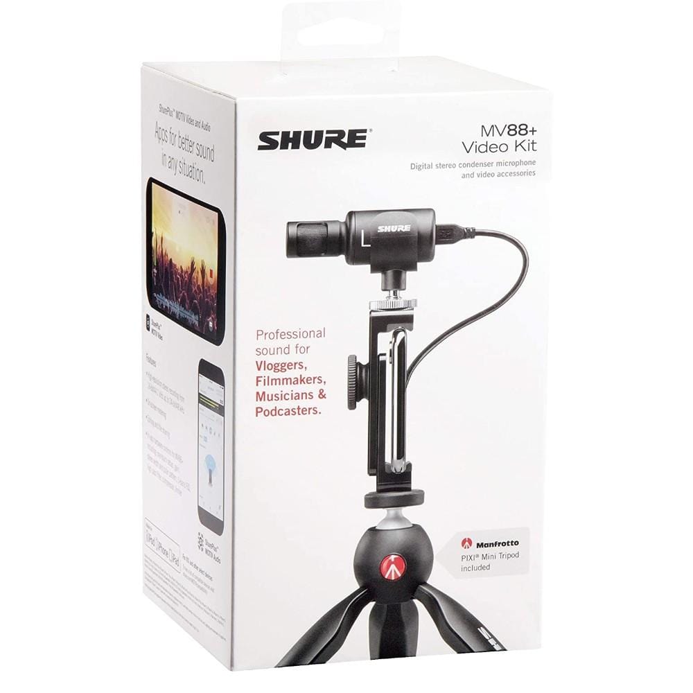 shure condenser microphones shure mv88+ se215 cl portable videography kit- black