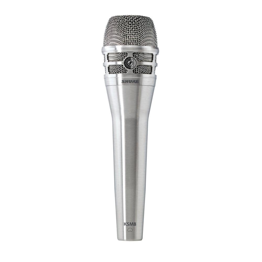 shure dynamic microphones nickle shure ksm8/b dualidyne dynamic hh wired microphone #color_nickle