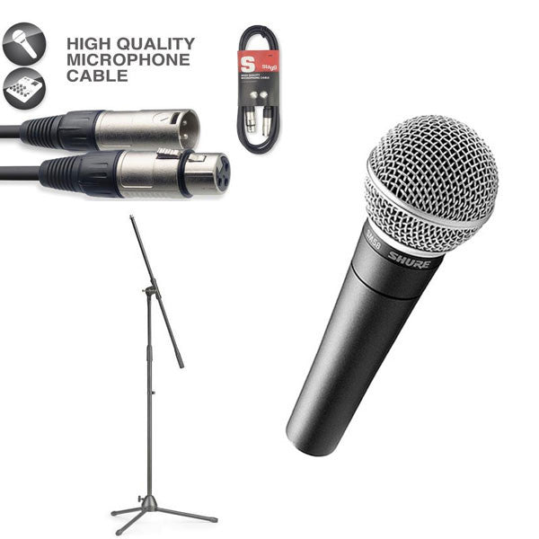 shure dynamic microphones shure sm58-lc dynamic cardioid professional vocal microphone bundle