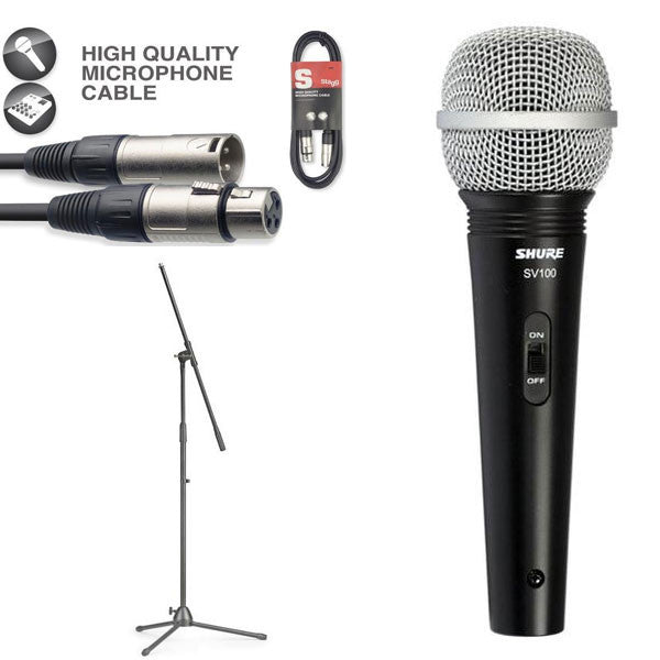 shure dynamic microphones shure sv100 multi-purpose microphone bundle