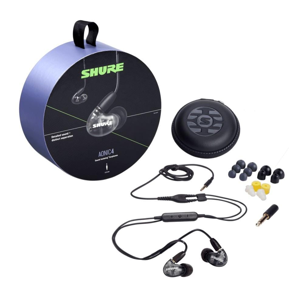 shure earphones black shure se42hy+uni-a sound isolating earphones