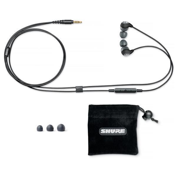 shure earphones shure se112m-gra sound isolating earphones with remote + mic
