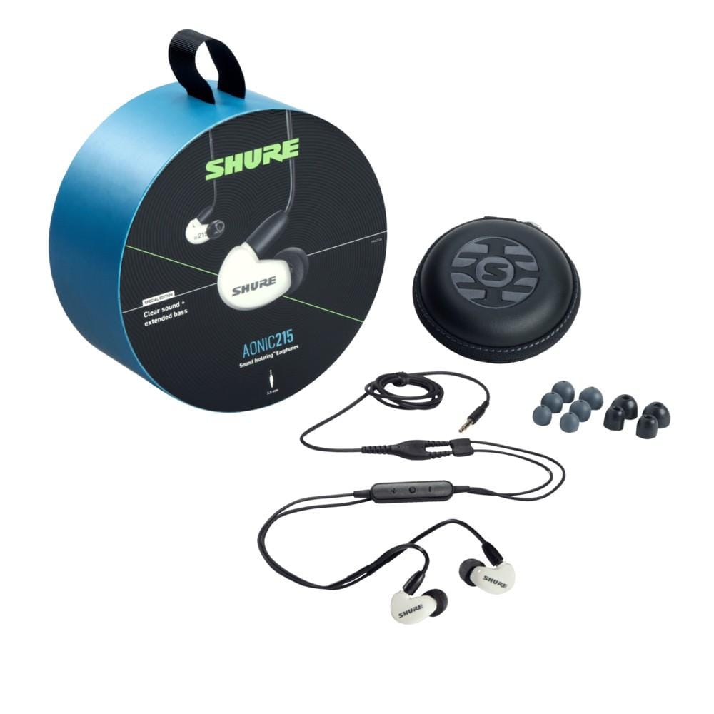 shure earphones white shure se215dy+uni-a se215 earphone #color_white