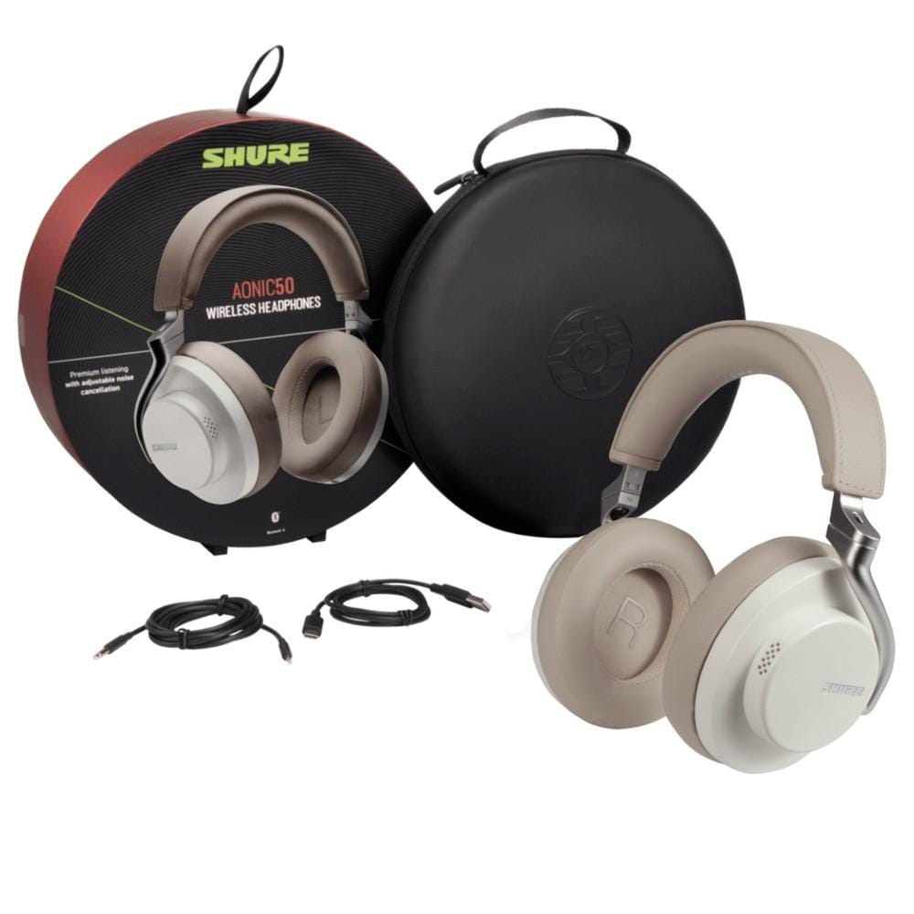shure headphones shure aonic 50 sbh2350 wireless noise-canceling headphones #color_white
