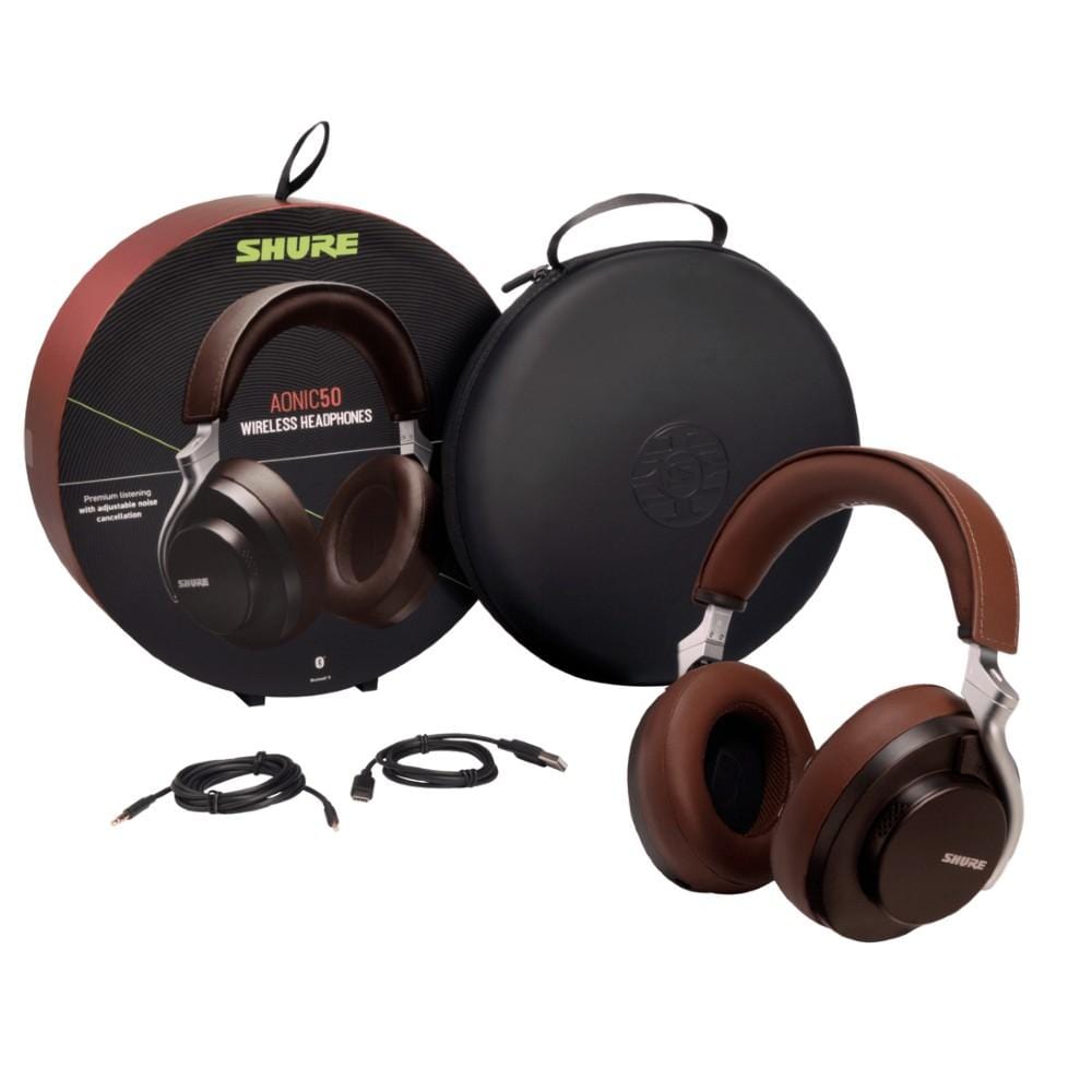 shure headphones shure aonic 50 sbh2350 wireless noise-canceling headphones #color_dark-brown