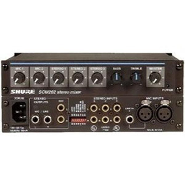 shure installed sound shure scm268e mixer four microphpone inputs, transformer balanced