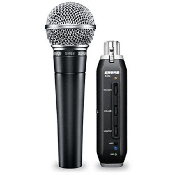 shure usb microphones shure sm58/x2u microphone with xlr to usb adapter