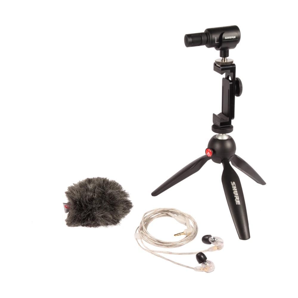 shure video recorders shure mv88+se215-cl-a portable videography kit