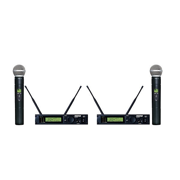 shure wireless systems shure ulxp24d/58 dual handheld wireless microphone system