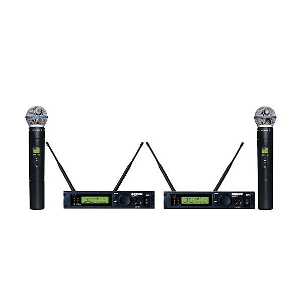 shure wireless systems shure ulxp24d/beta58 dual handheld wireless microphone system