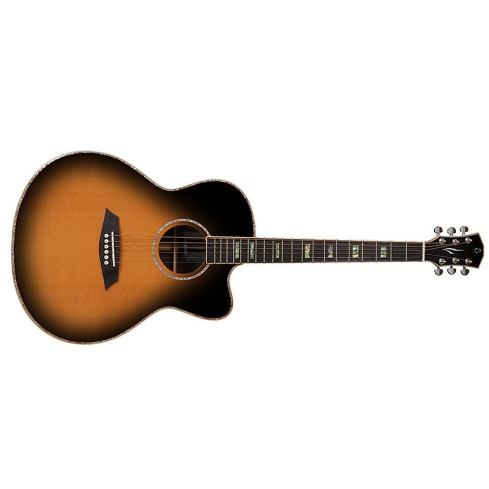 sire acoustic guitars vintage sunburst sire r7 gz grand auditorium 6-string acoustic guitar #color_vintage-sunburst
