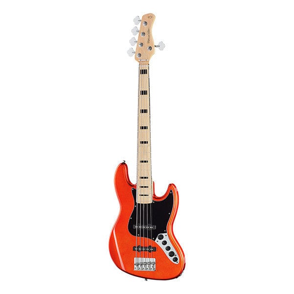 sire bass guitars bright metallic red sire marcus miller v7 5-string vintage alder bass guitar #color_bright-metallic-red