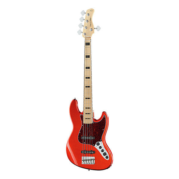 sire bass guitars bright metallic red sire marcus miller v7 5-strings vintage swamp ash bass guitar #color_bright-metallic-red