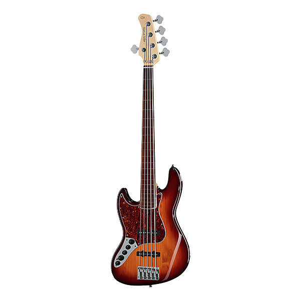 sire bass guitars sire marcus miller v7 5-strings lh alder fretless bass guitar - tobacco sunburst