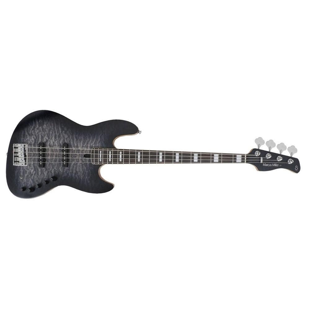 sire bass guitars transparent black sire 2nd gen marcus miller v9 ash 4-string electric bass guitar