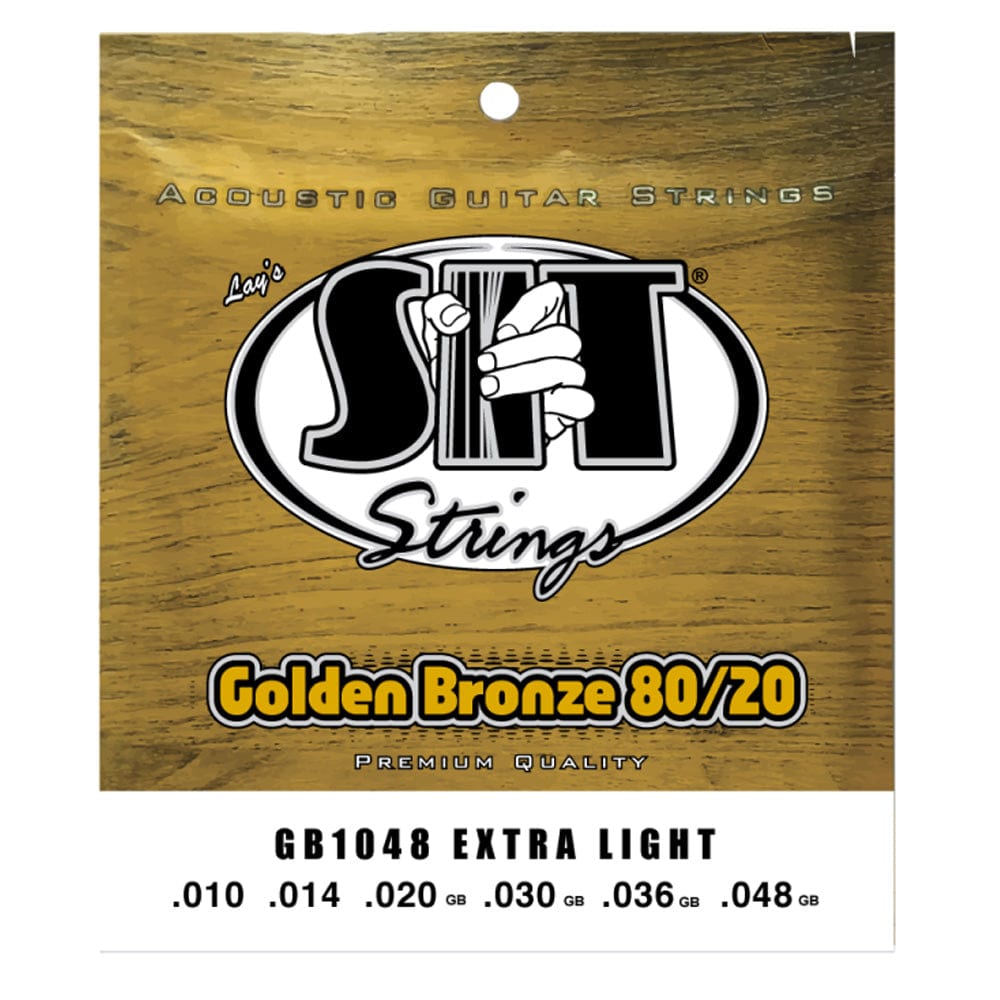 sit acoustic guitar strings sit strings gb1048 extra light golden bronze 80/20 acoustic guitar strings