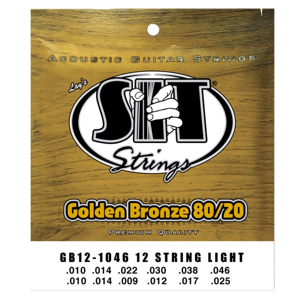 sit acoustic guitar strings sit strings gb121046 light 12-string golden bronze 80/20 acoustic guitar strings