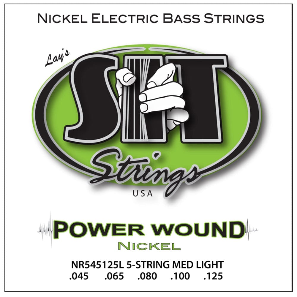sit bass guitar strings sit strings nr545125l light power wound 5-string nickel bass guitar strings