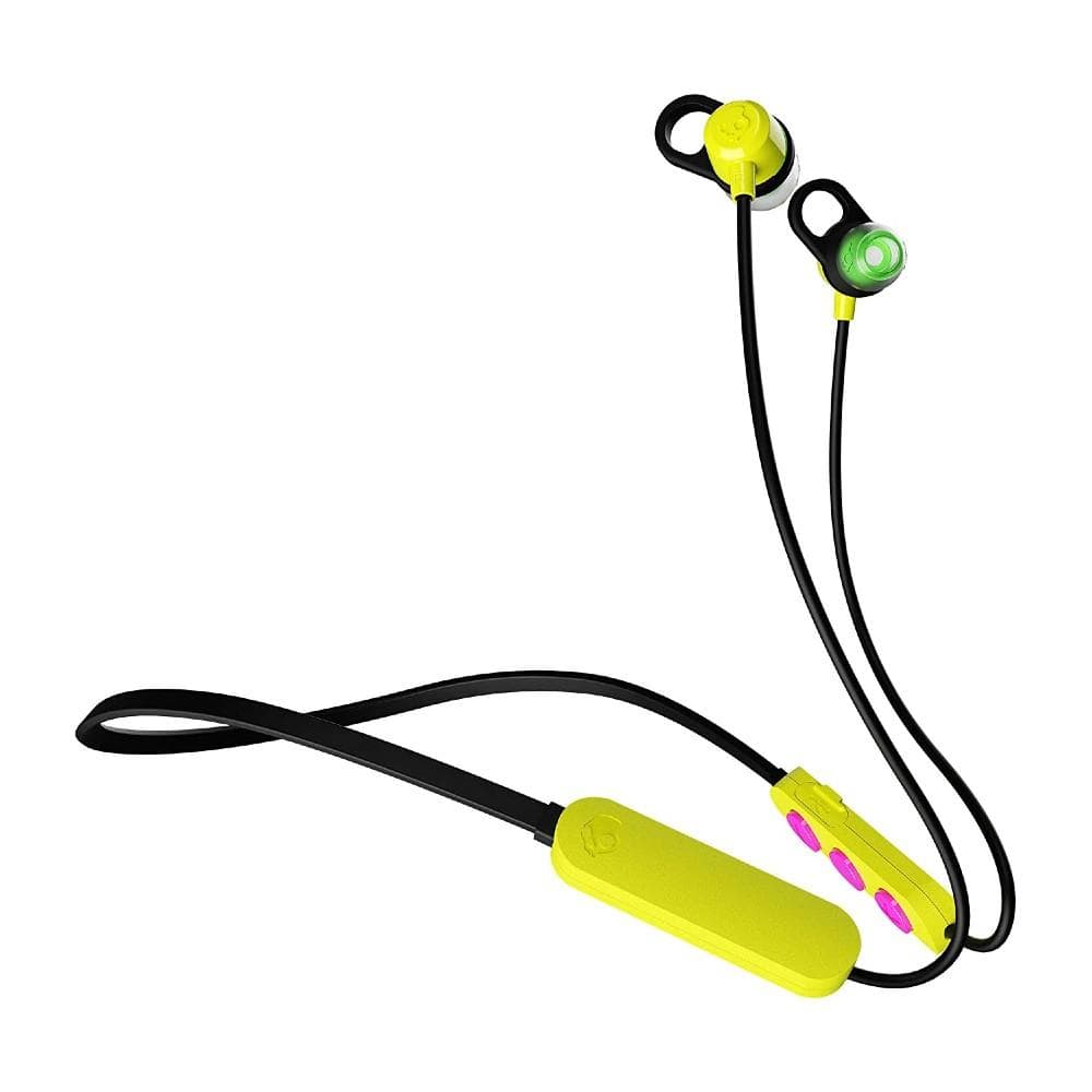 skullcandy in-ear neckband headphones electric yellow skullcandy jib plus wireless in-ear earphone with mic - black #color_electric-yellow