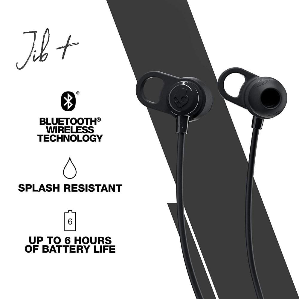 skullcandy in-ear neckband headphones skullcandy jib plus wireless in-ear earphone with mic - black #color_black