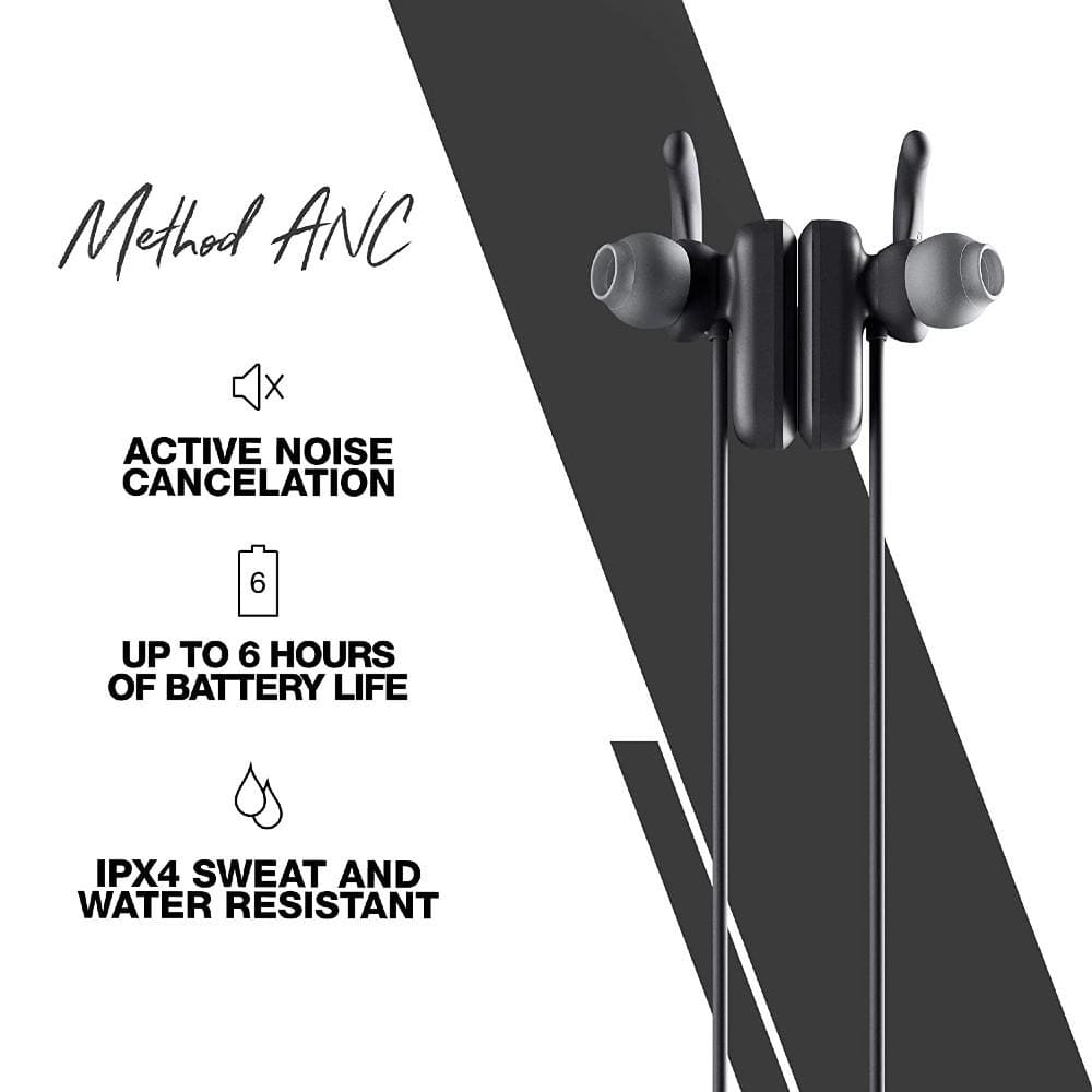 skullcandy in-ear neckband headphones skullcandy method active noise cancellation wireless earphone #color_black