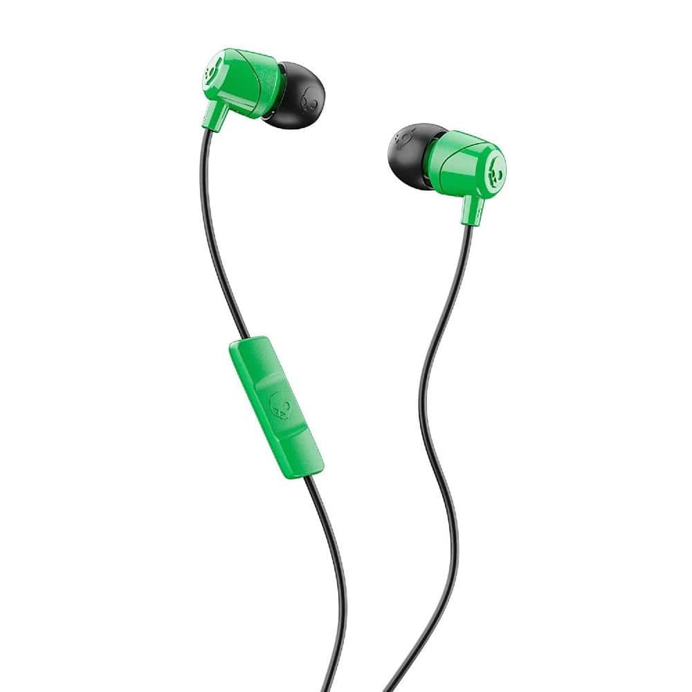 skullcandy in-ear wired headphones green black skullcandy jib in-ear wired earphones with mic - black #color_green-black