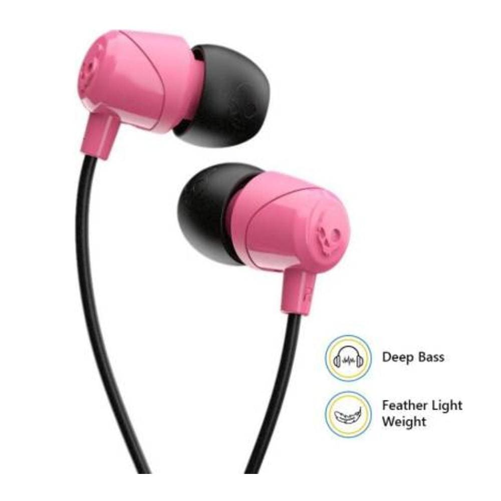 skullcandy in-ear wired headphones skullcandy jib in-ear wired earphones with mic - black #color_pink