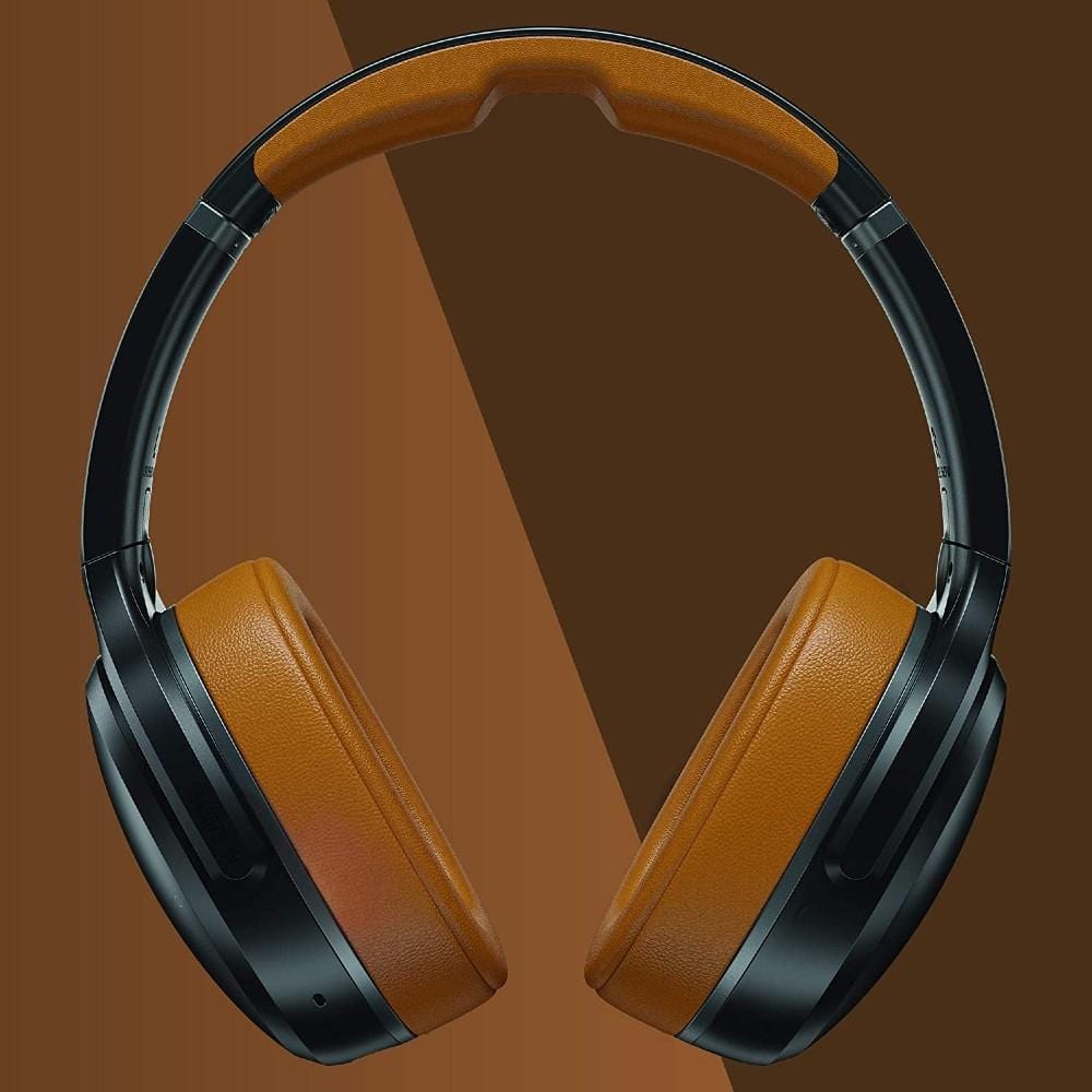skullcandy over-ear wireless headphones skullcandy crusher active noise cancellation over-ear wireless headphone - black #color_tan-black