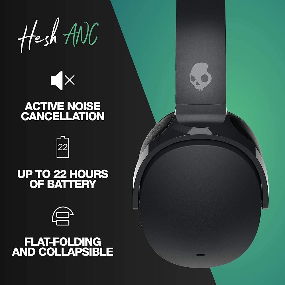 skullcandy over-ear wireless headphones skullcandy hesh active noise cancellation over-ear wireless headphone