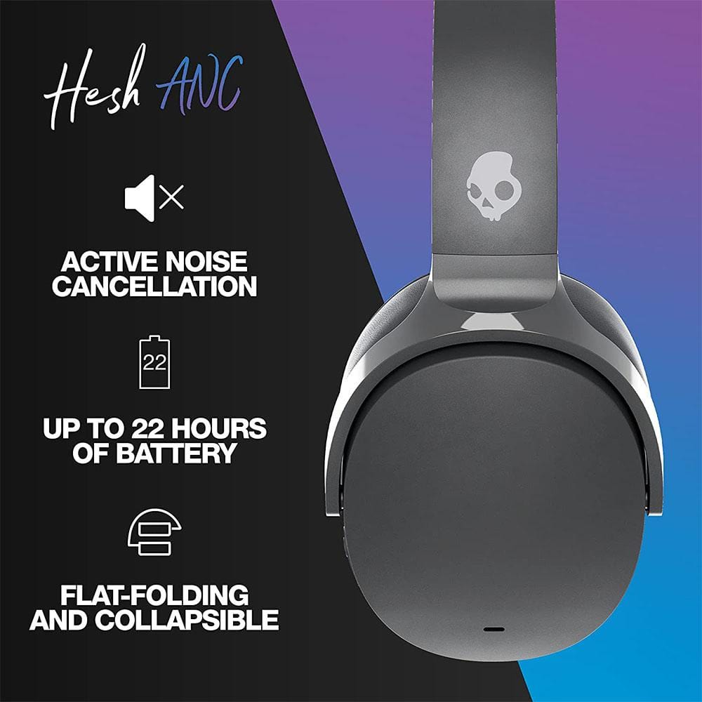 skullcandy over-ear wireless headphones skullcandy hesh active noise cancellation over-ear wireless headphone