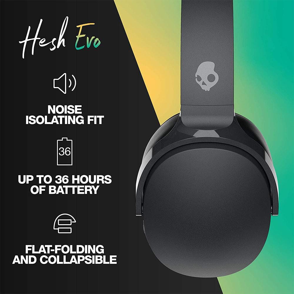 skullcandy over-ear wireless headphones skullcandy hesh evo over-ear wireless headphone #color_black