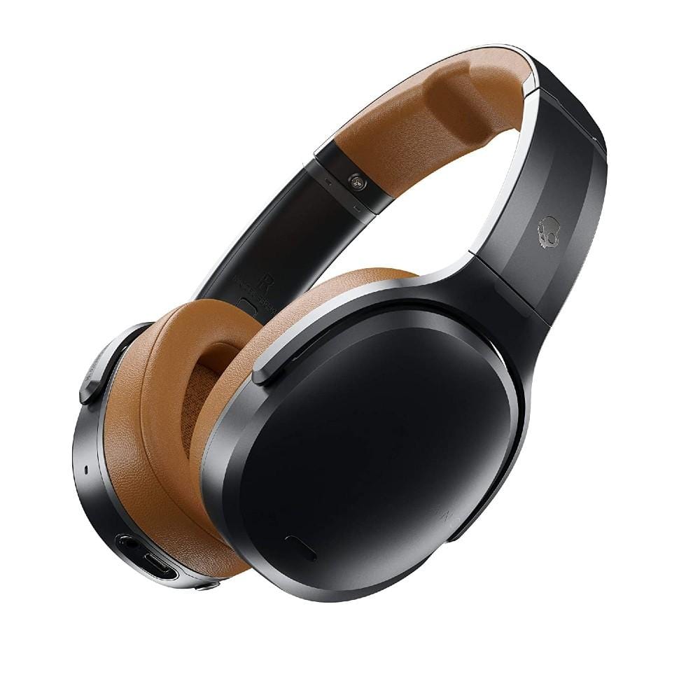 skullcandy over-ear wireless headphones tan black skullcandy crusher active noise cancellation over-ear wireless headphone - black #color_tan-black