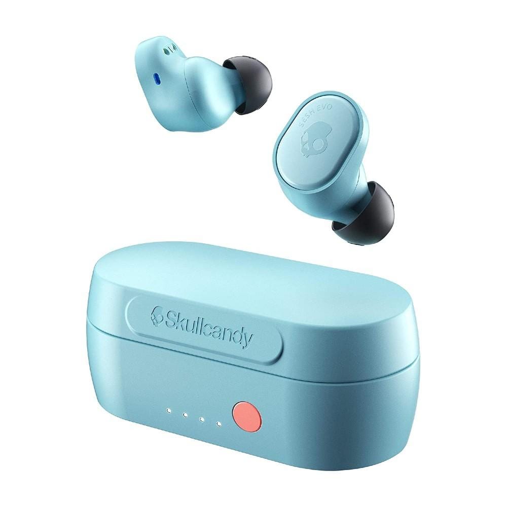 skullcandy true wireless in-ear headphones bleached blue skullcandy sesh evo in-ear true wireless earbud - black