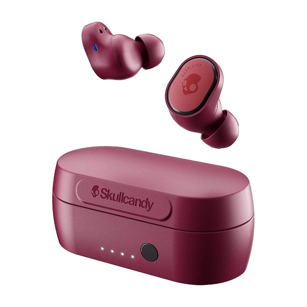 skullcandy true wireless in-ear headphones deep red skullcandy sesh evo in-ear true wireless earbud - black
