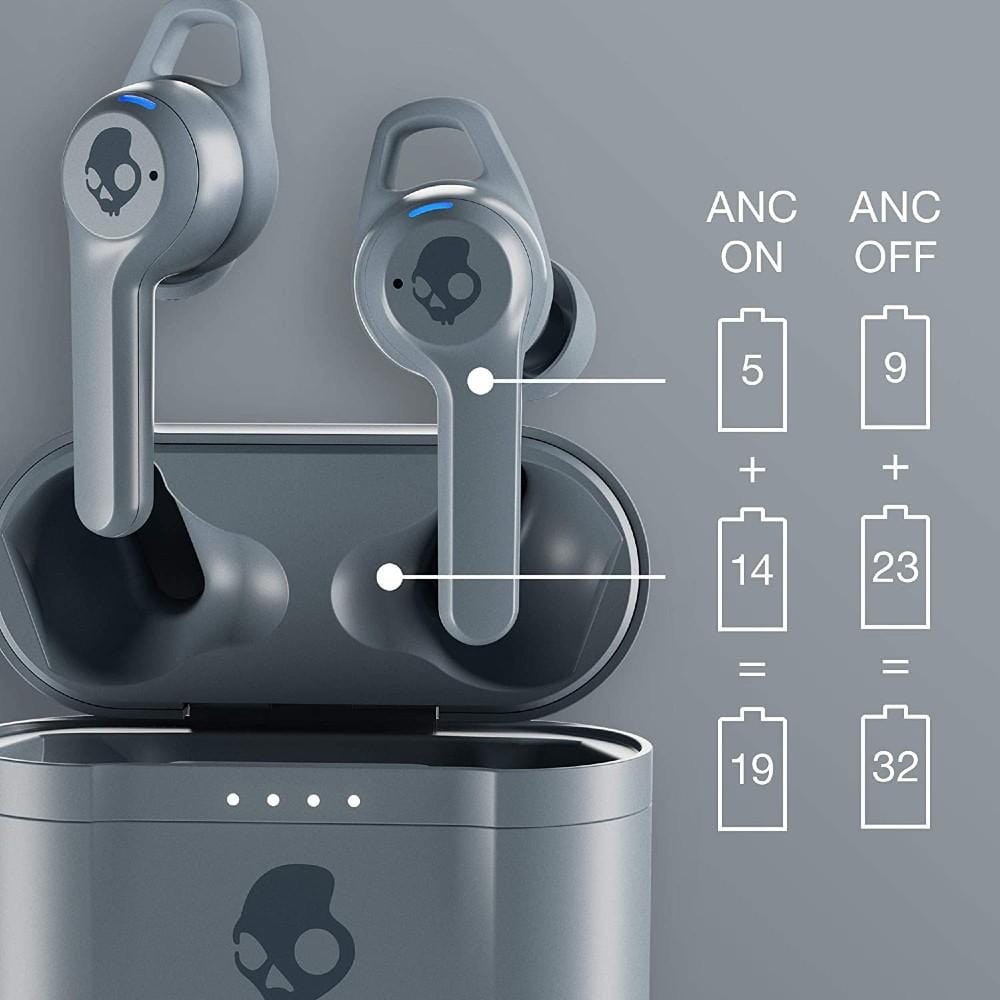 skullcandy true wireless in-ear headphones skullcandy indy active noise cancellation true wireless earbuds #color_chill-gray