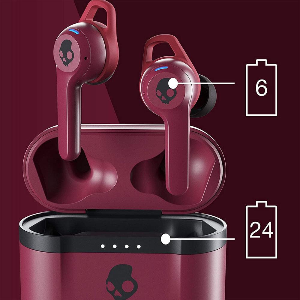 skullcandy true wireless in-ear headphones skullcandy indy evo in-ear true wireless earbud #color_deep-red
