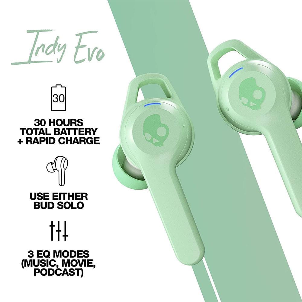 skullcandy true wireless in-ear headphones skullcandy indy evo in-ear true wireless earbud #color_pure-mint