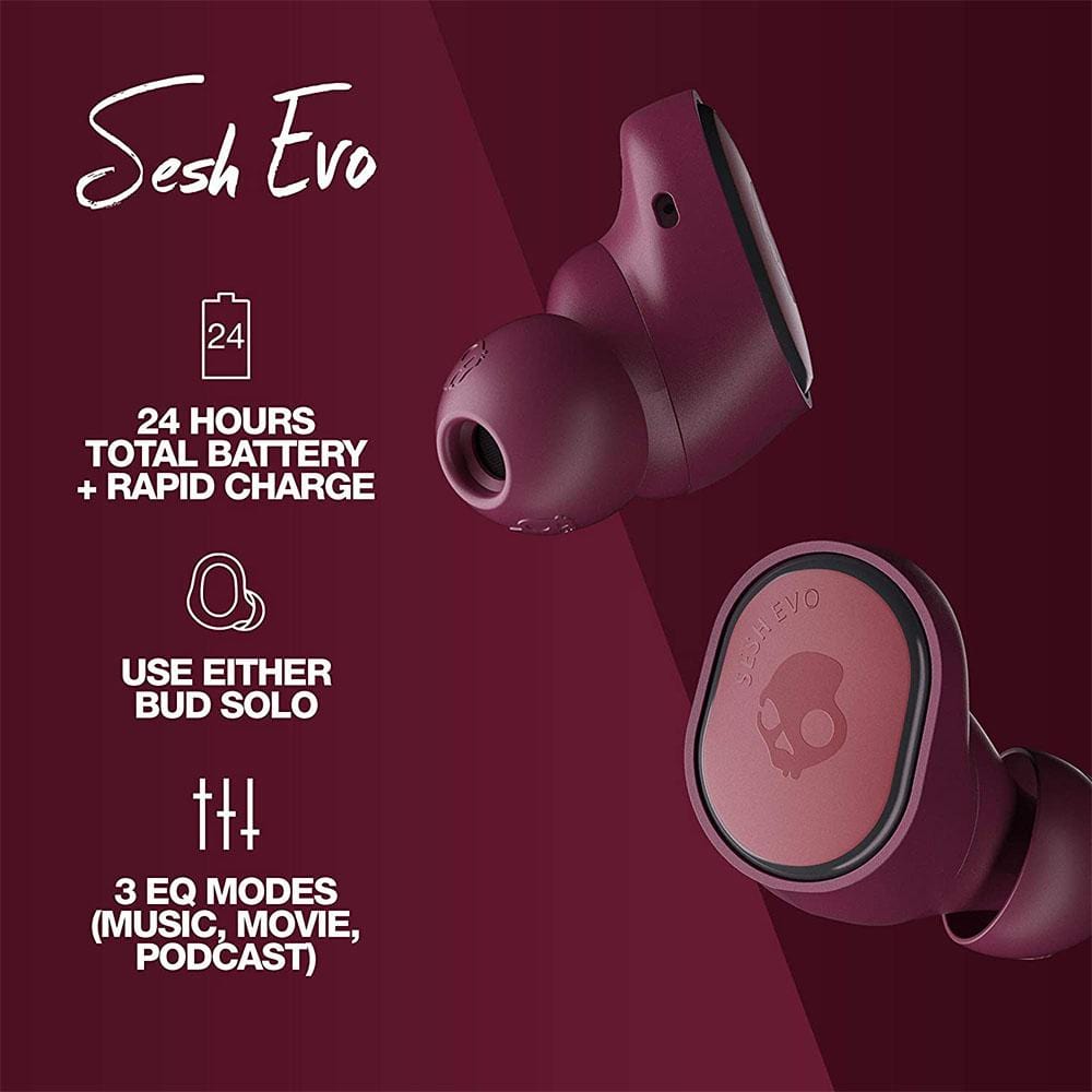 skullcandy true wireless in-ear headphones skullcandy sesh evo in-ear true wireless earbud - black