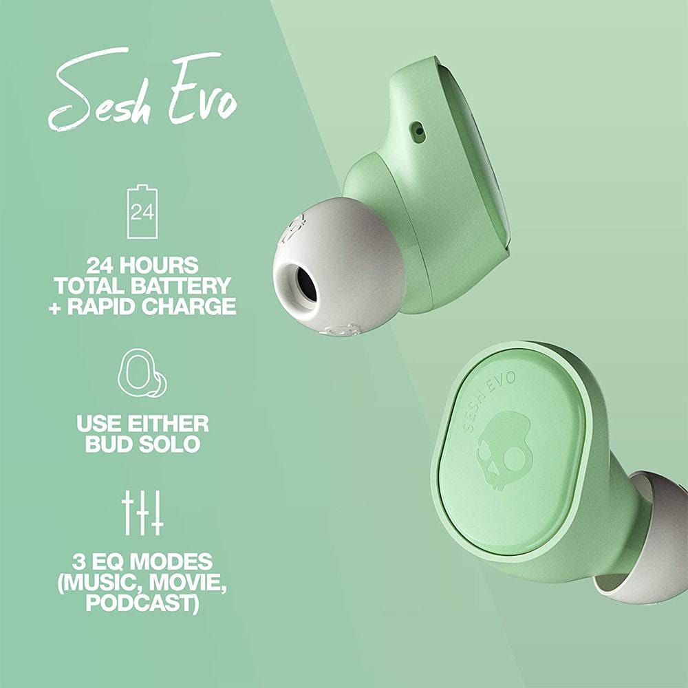 skullcandy true wireless in-ear headphones skullcandy sesh evo in-ear true wireless earbud - black