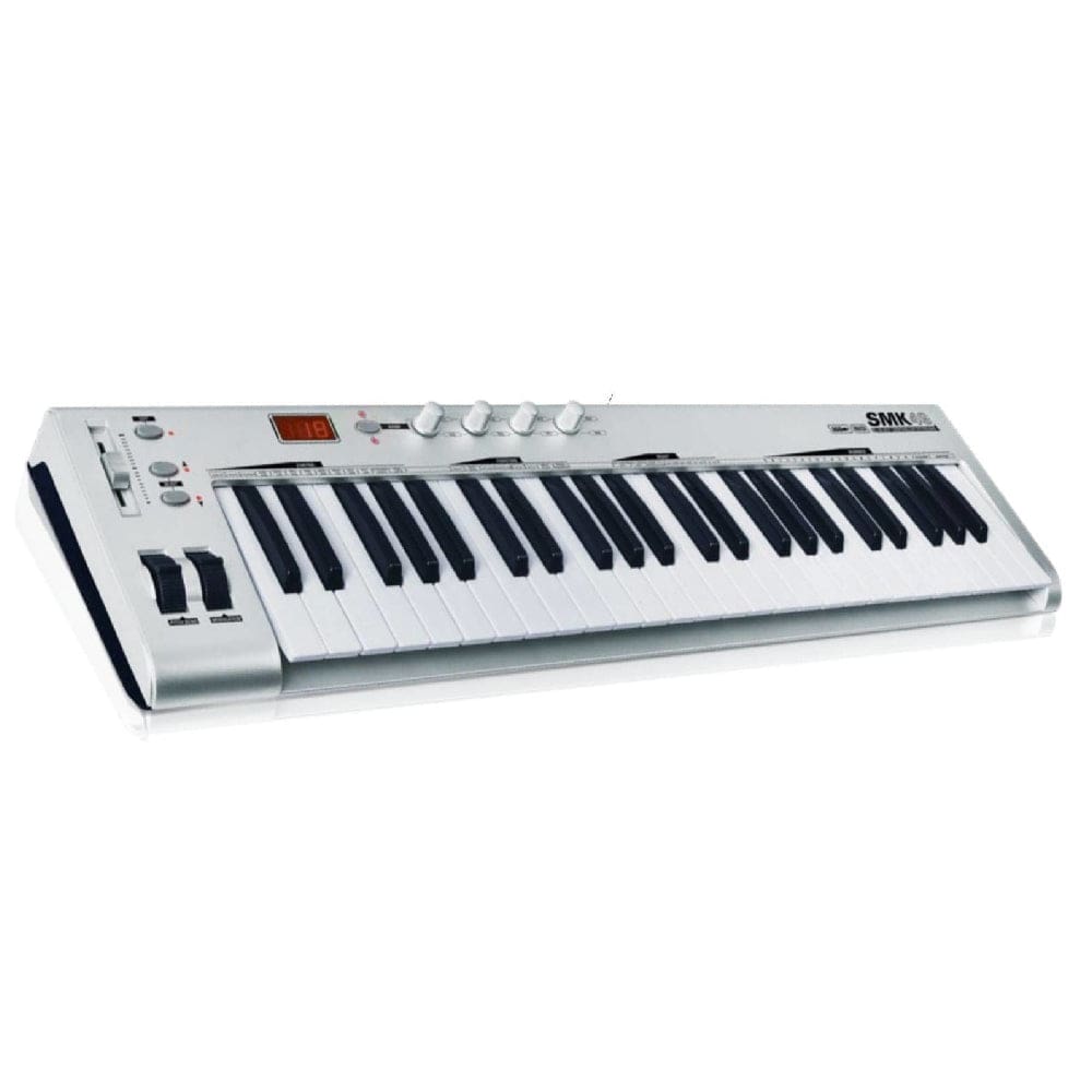 smart midi keyboards silver smart acoustic smk49 multi-functional usb/midi controller keyboard