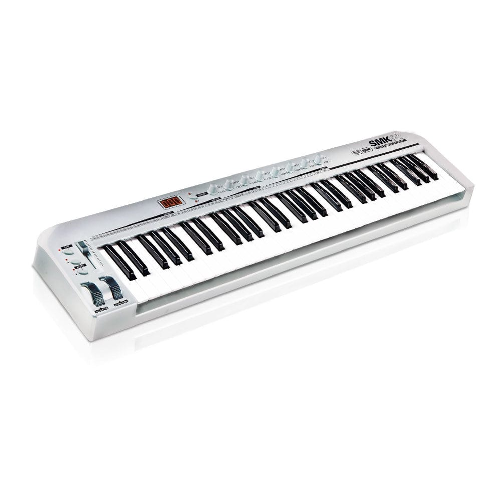 smart midi keyboards silver smart acoustic smk61 multi-functional usb/midi controller keyboard