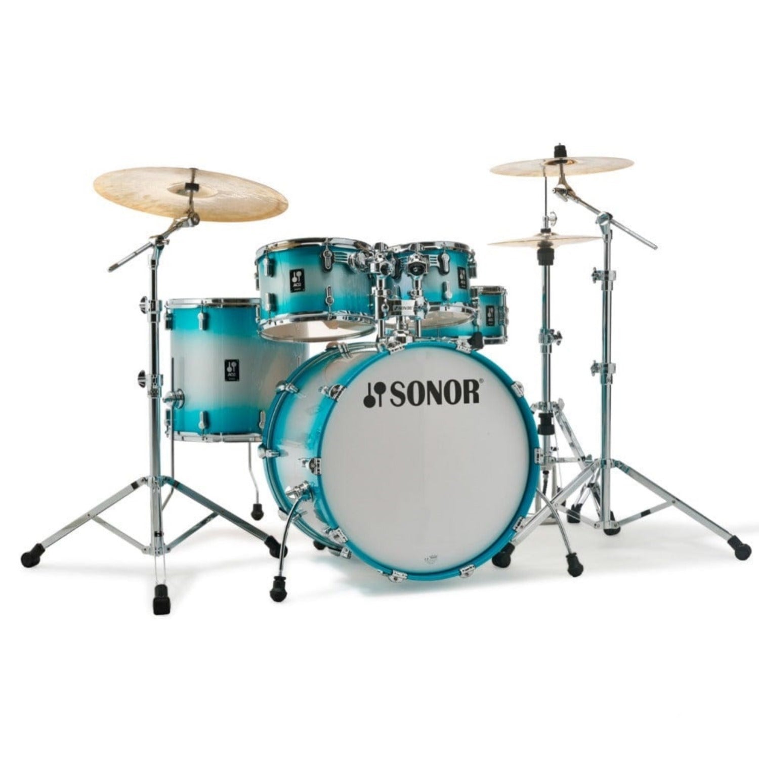 Sonor Acoustic Drum Kits Aqua Silver Burst Sonor AQ2 Stage Set 5 Piece Acoustic Shell Pack