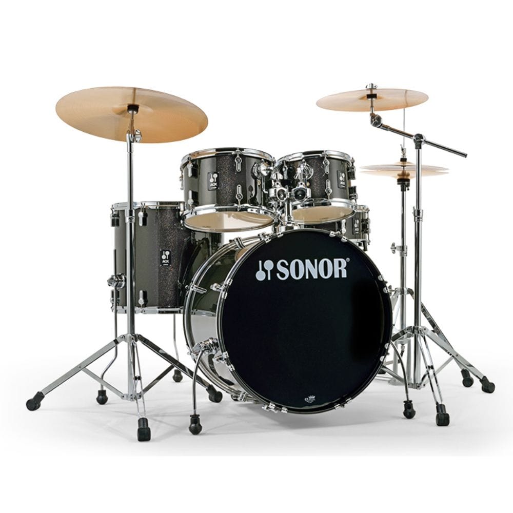 sonor acoustic drum kits black midnight sparkle sonor aqx stage set 5 piece acoustic drumkit with hardware and cymbals