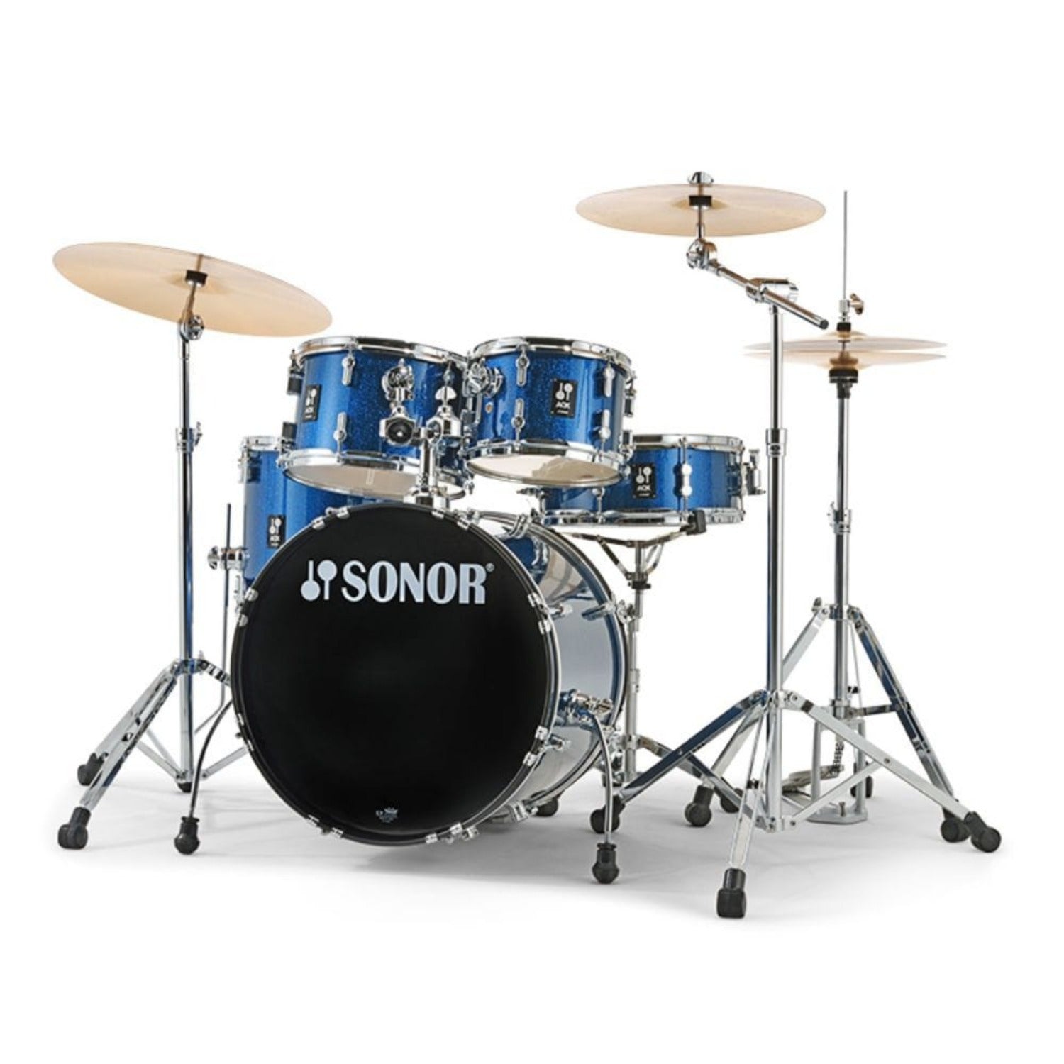 Sonor Acoustic Drum Kits Blue Ocean Sparkle Sonor AQ2 Martini Set 4 Piece Acoustic Drumkit