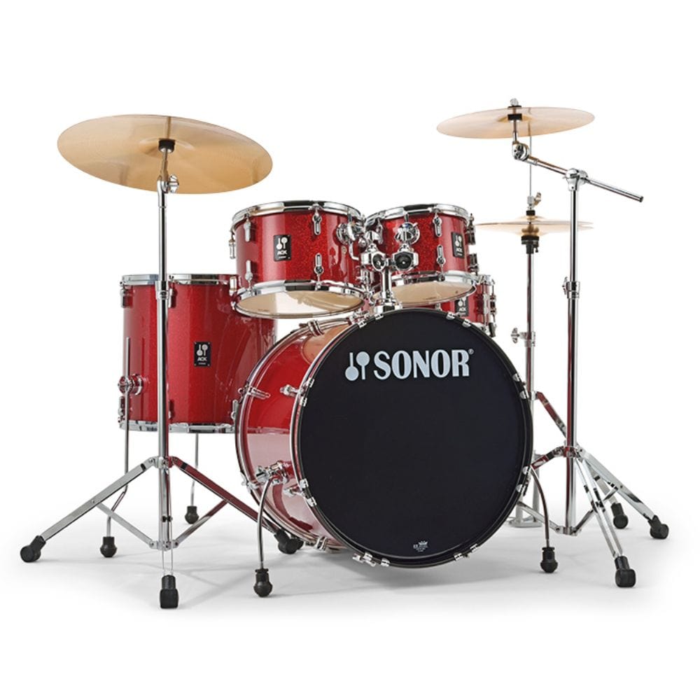 sonor acoustic drum kits red moon sparkle sonor aqx stage set 5 piece acoustic drumkit with hardware and cymbals